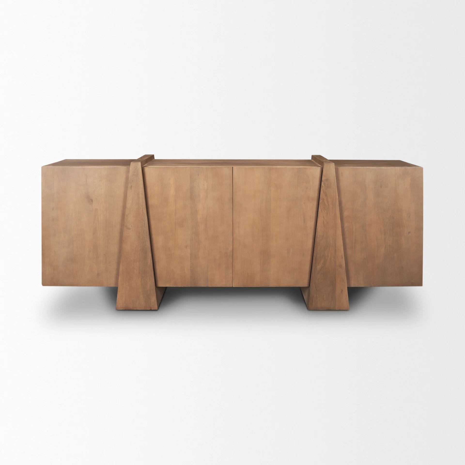 Premium Material Eula Medium Brown Wood 4-Door Sideboard Artisan