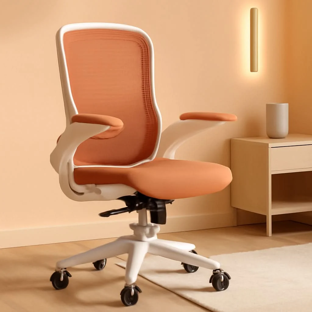 Green Ergonomic Office Chair With Adjustable Lumbar Support Orange Mesh Desk Prestigious