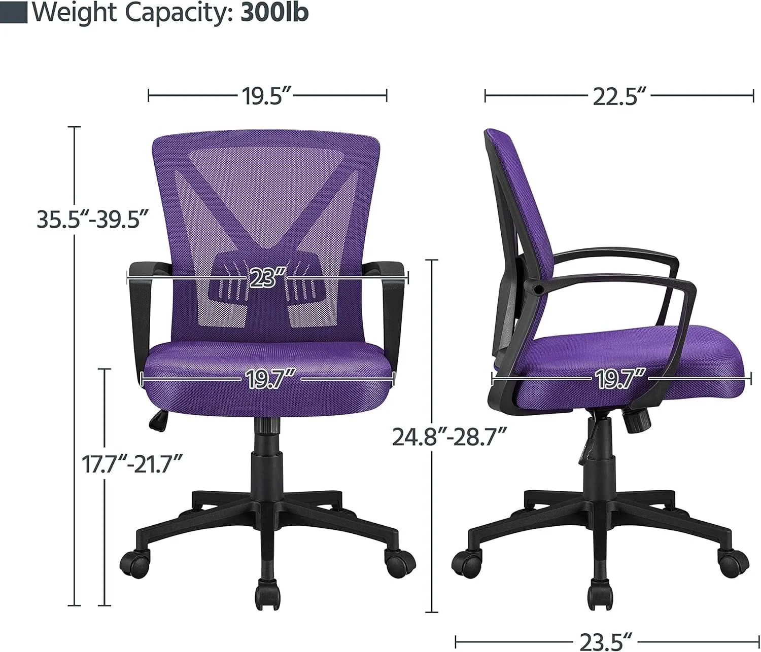 Fine Ergonomic Purple Mesh Office Desk Chair With Lumbar Support Outstanding