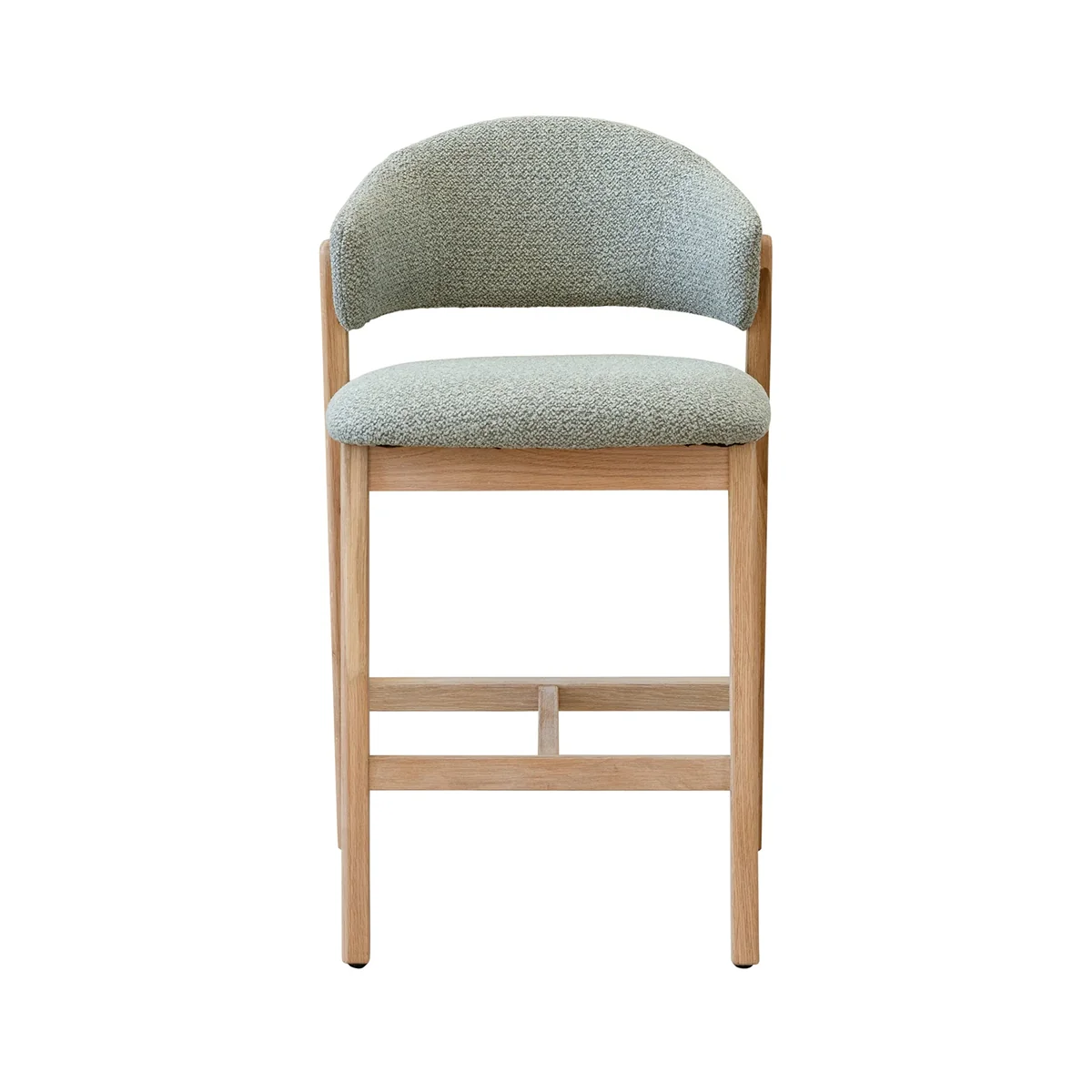 Sophisticated Fiol Counter Stool – Mint Green Upholstery Natural Wood Frame Smooth