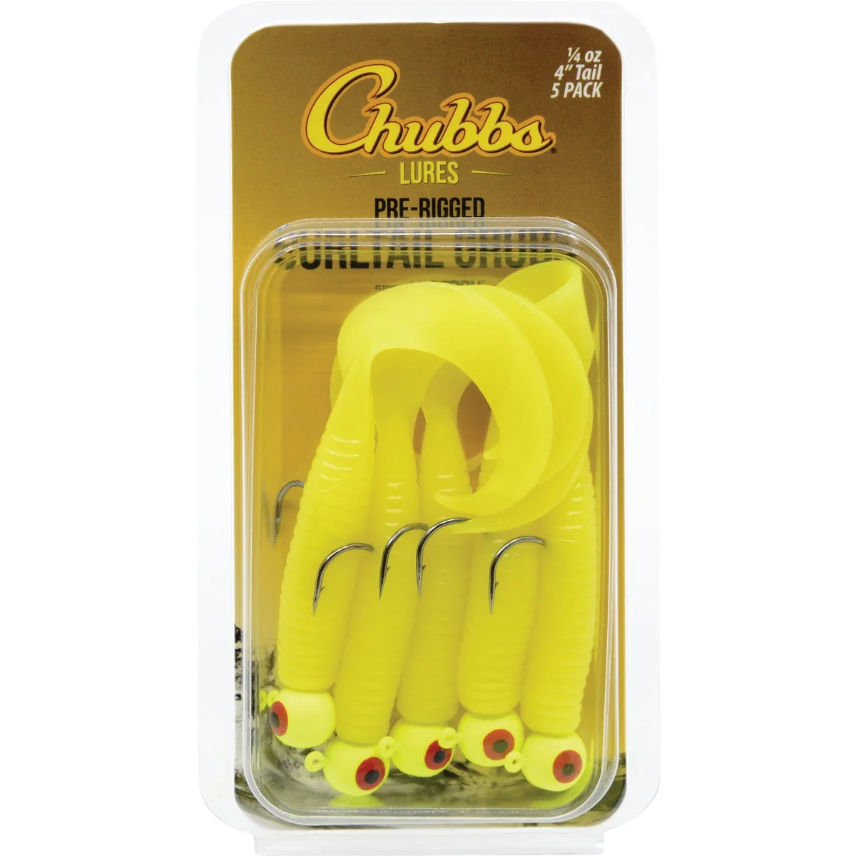 Stylish Chubbs 4 In. Yellow Curltail Grub 5-Pack Premium Material