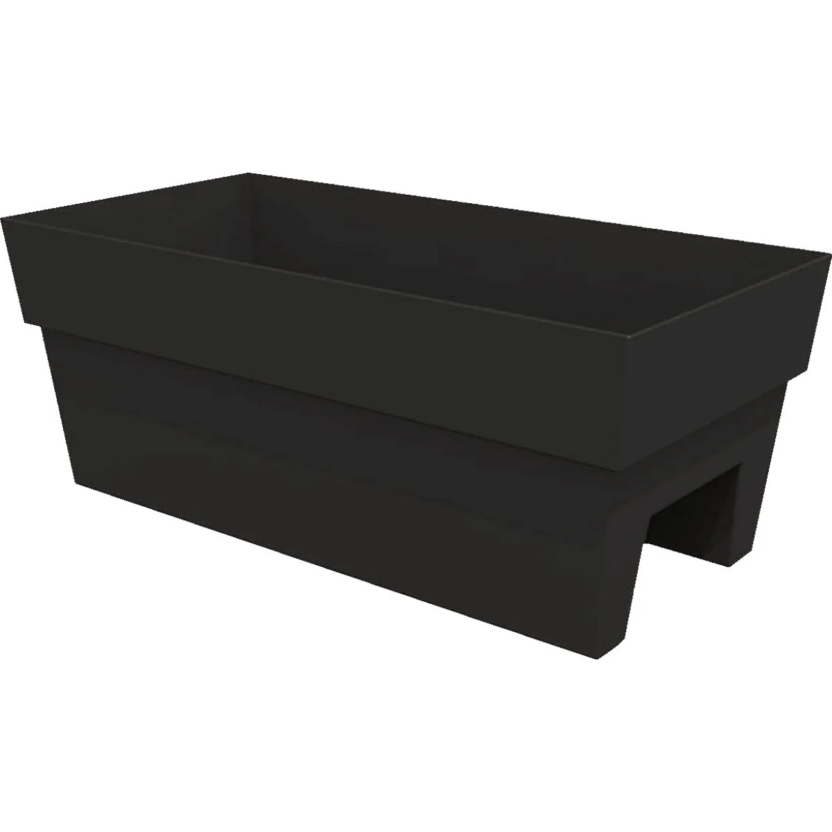 Excellent Bloem Finley 24 In. W. Recycled Ocean Plastic Black Rail Planter Smooth