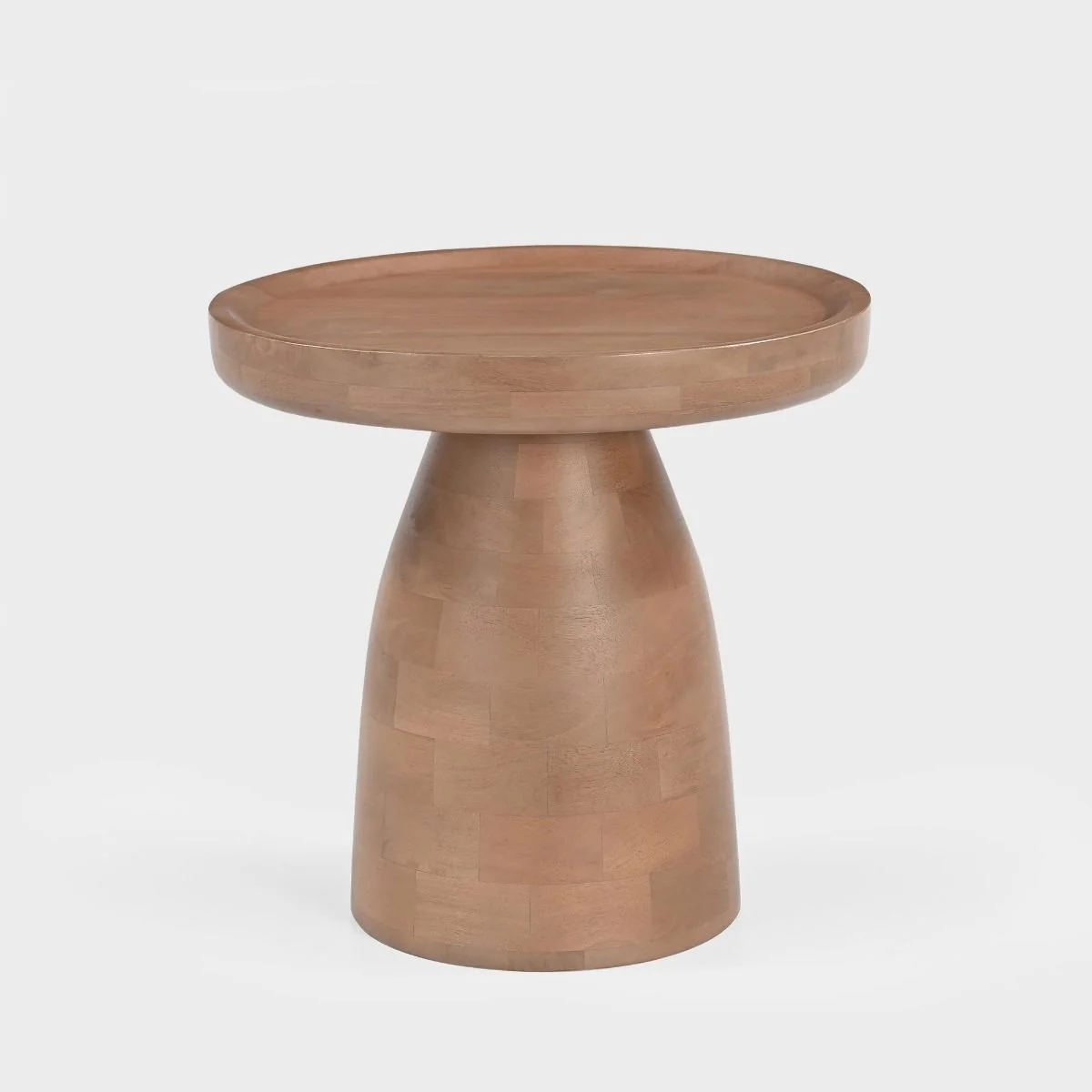 Crafted Kova Round Side Table Light Walnut Casual