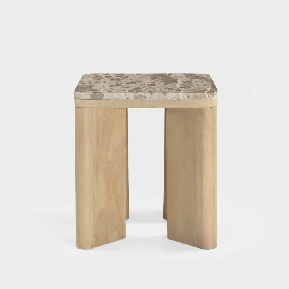 Fast Celeste End Table with Marble Top Modern