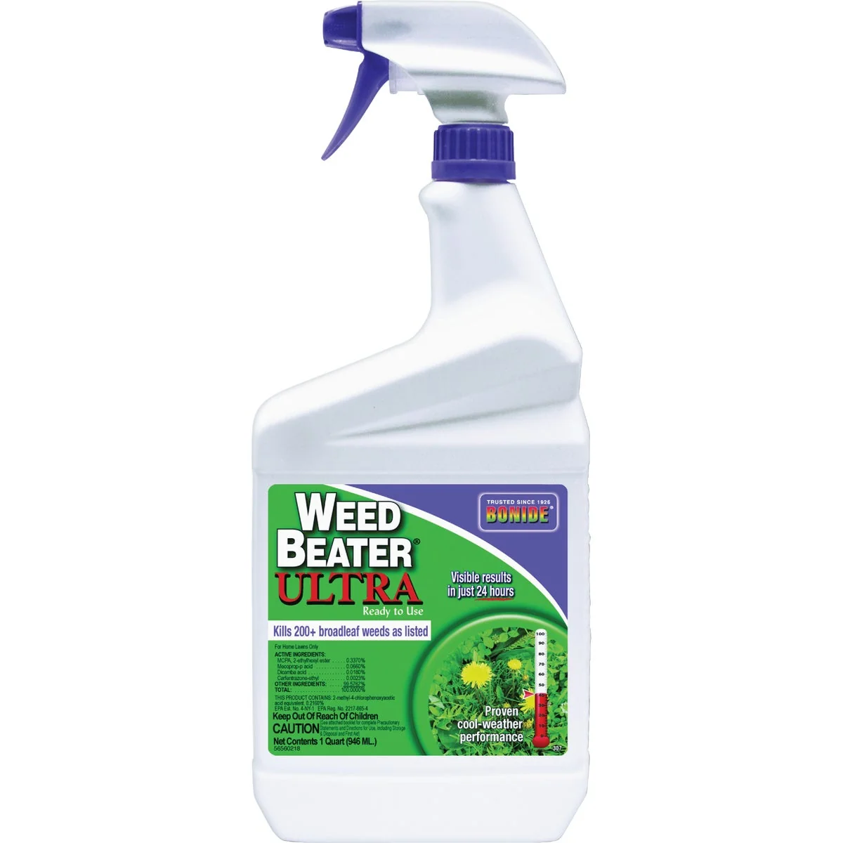 Smooth Bonide Weed Beater Ultra 32 Oz. Ready To Use Trigger Spray Fast-Acting Broadleaf Weed Control Excellent