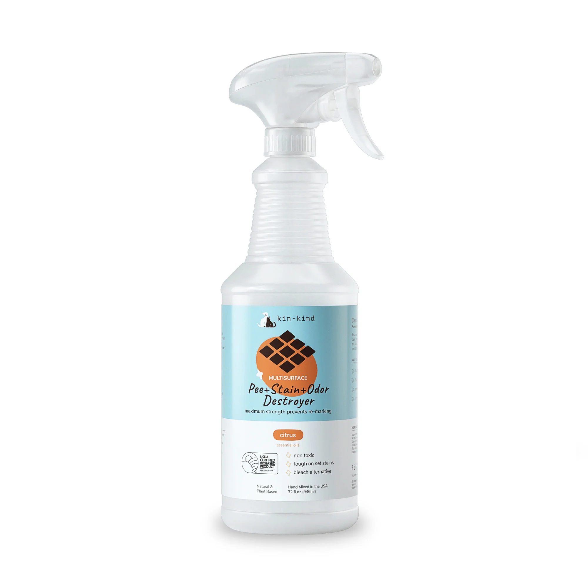 Exclusive kin kind Pet Pee Stain Odor Remover Multi-Surface Spray Functional