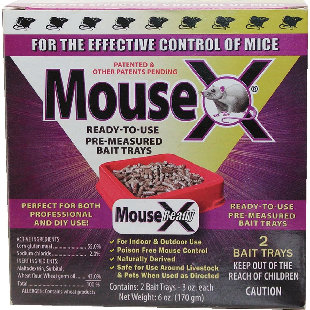 High-Performance MouseX Non-Toxic Ready-to-Use Bait Trays for Mice and Rats 2-Pack Recyclable
