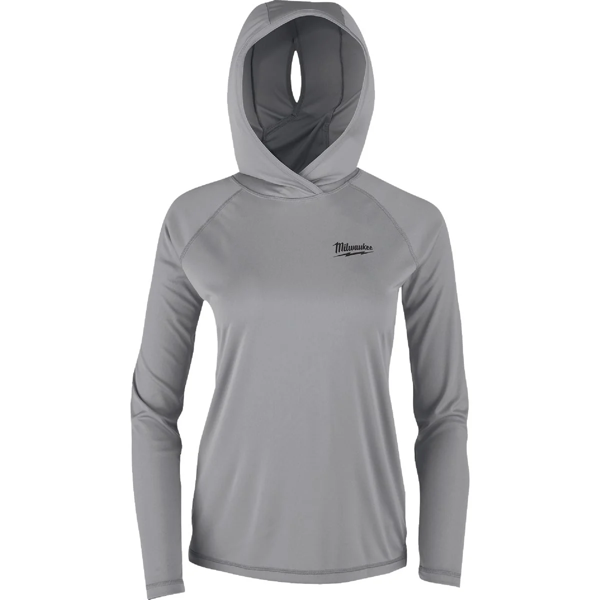 Safe Milwaukee WORKSKIN Women's Large Gray Hooded Sun Shirt Practical