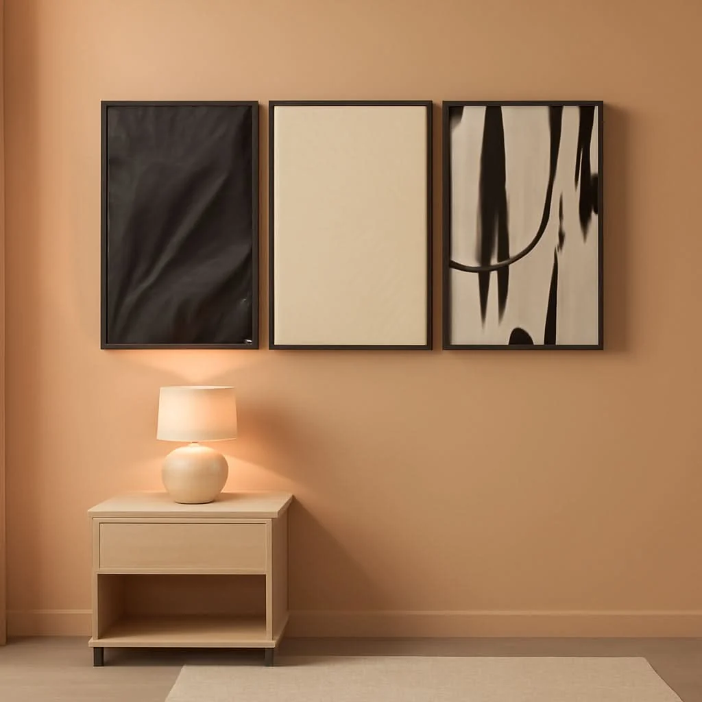 Organic Monochrome Textured Abstract Wall Art Framed 24X36Inches Safe