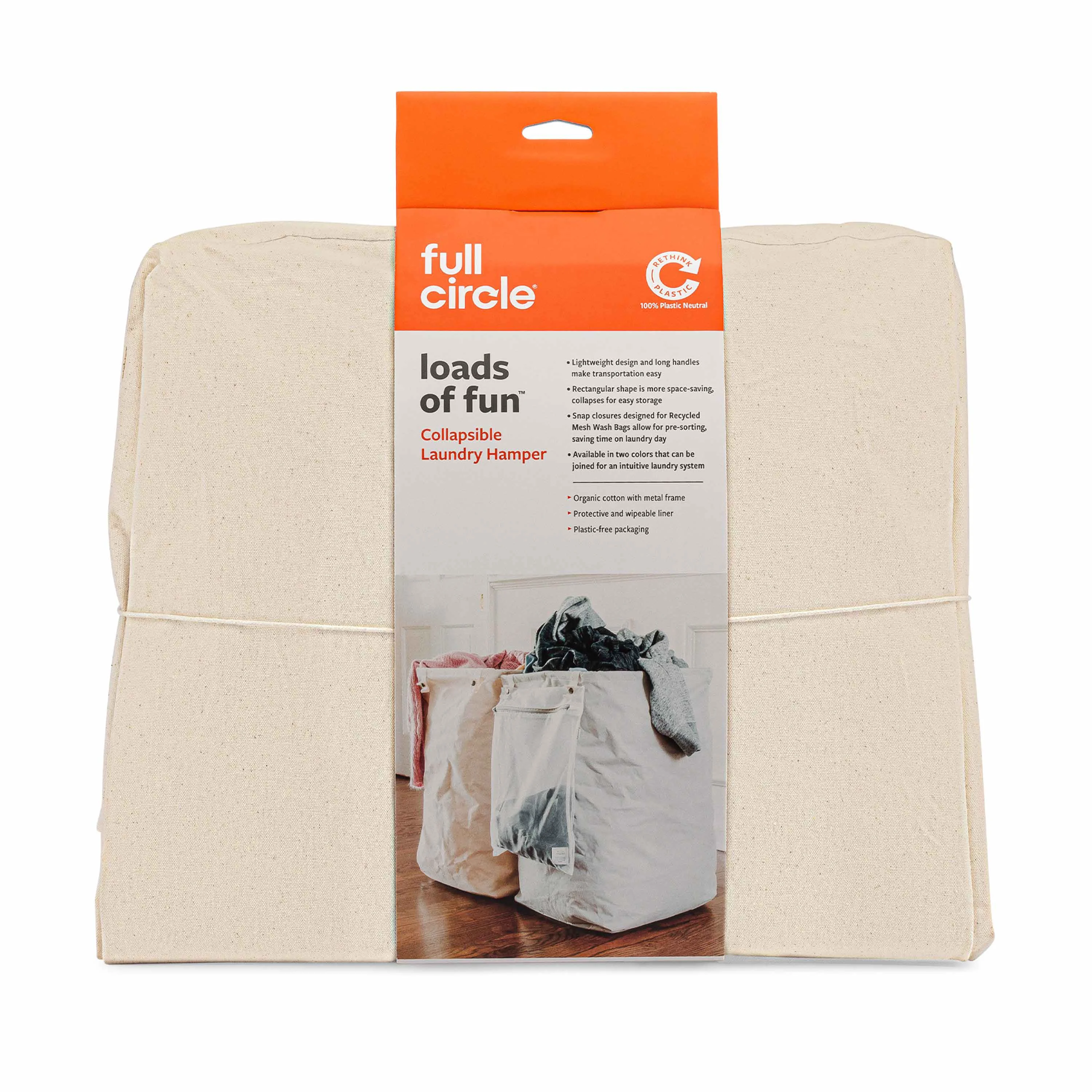 Healthy Full Circle Organic Cotton Laundry Hamper Elegant