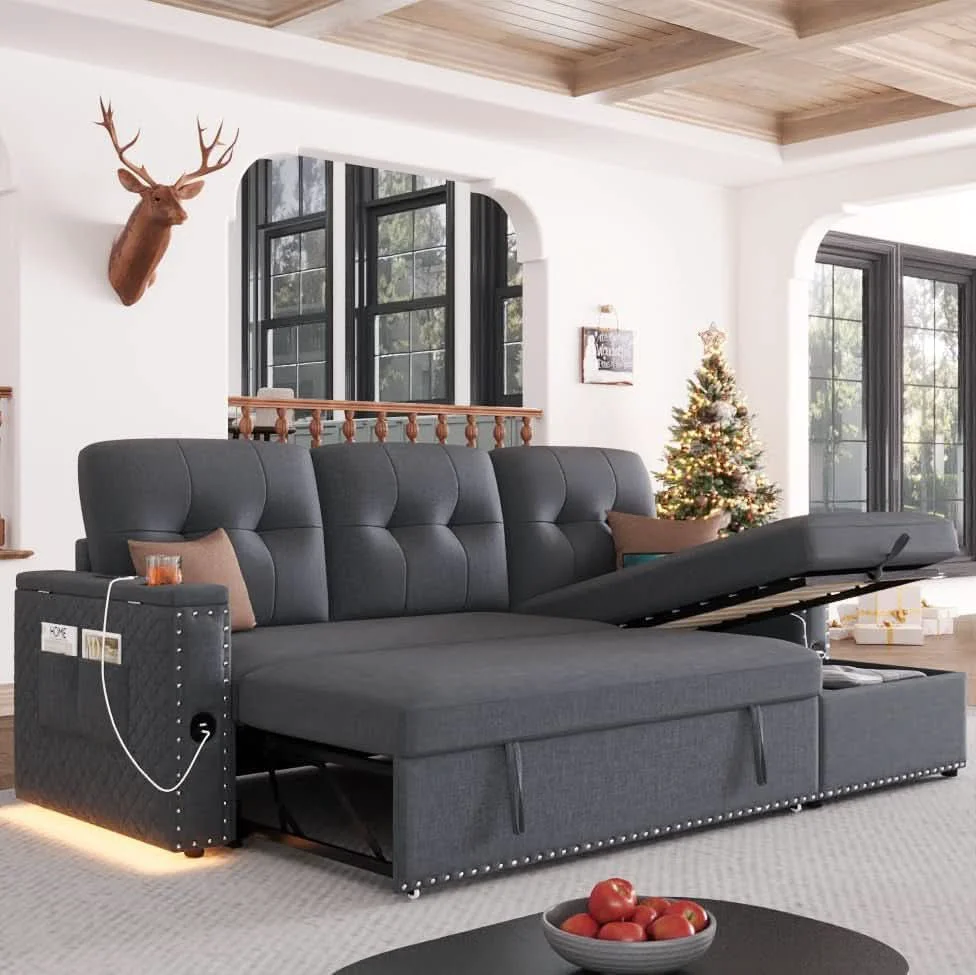 Proven L Shaped Sleeper Sofa Bed with Storage and USB Port Outstanding