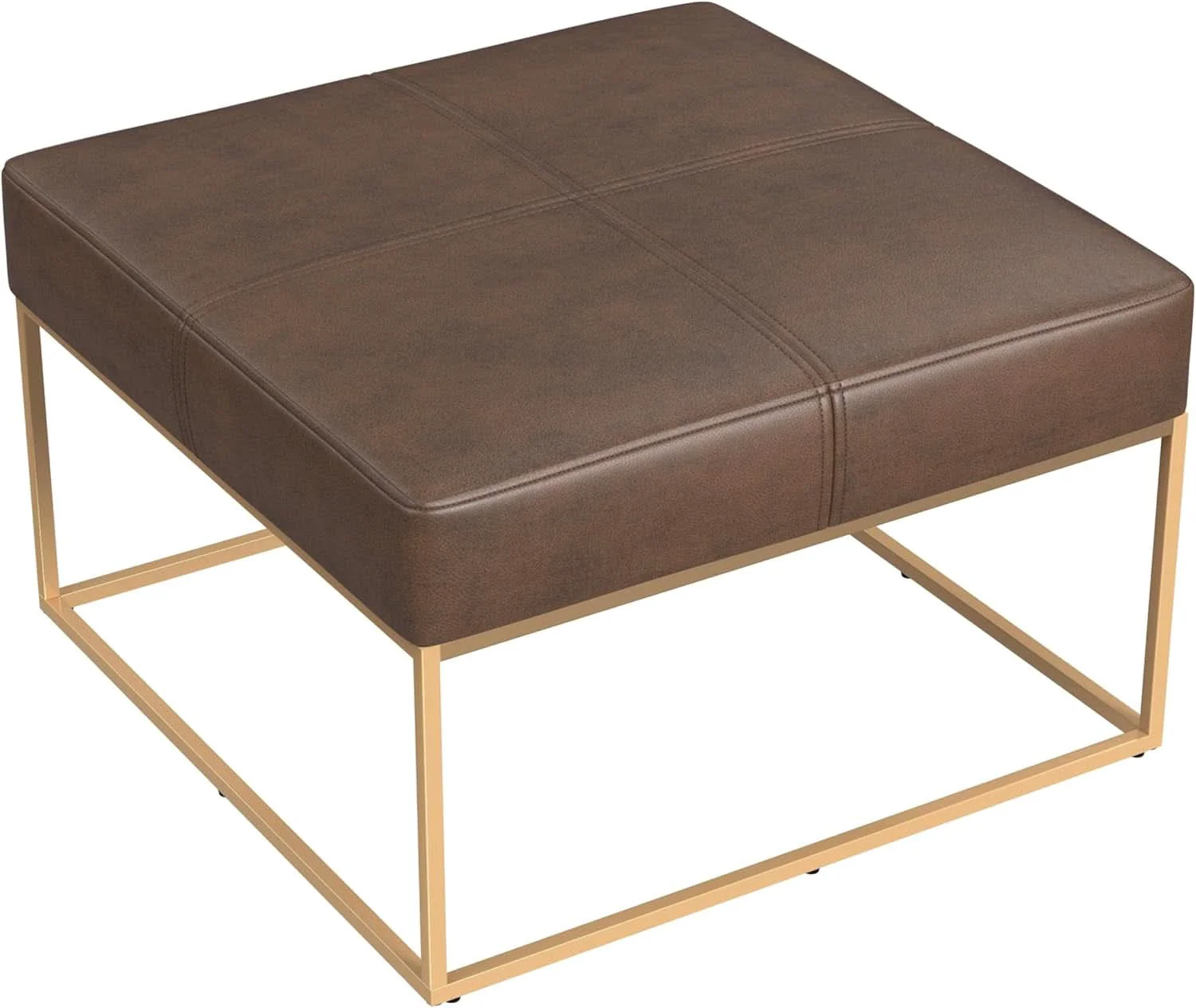 Proven Decorative Large Golden Metal Ottoman Includes Base Stylish