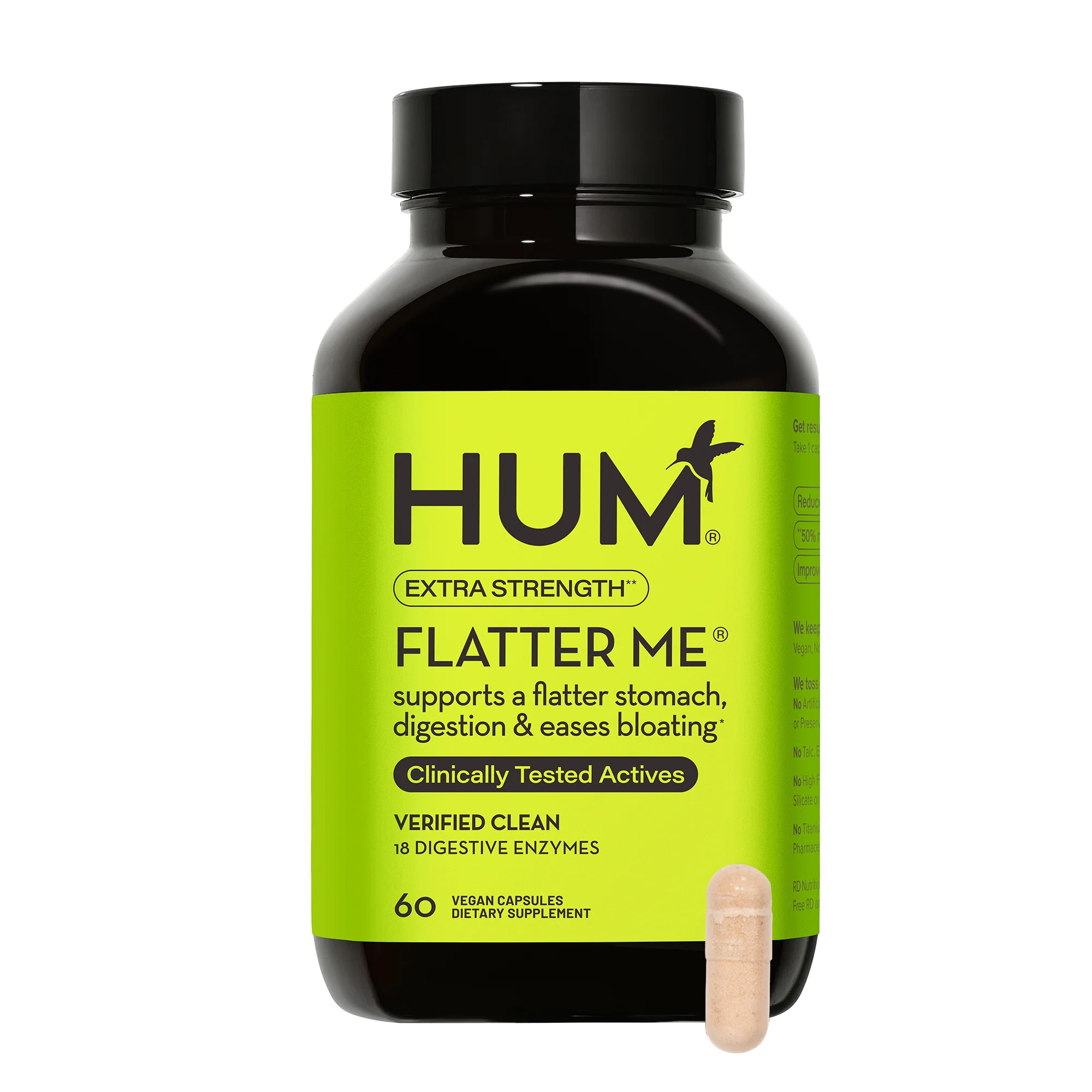 Sophisticated HUM Nutrition Flatter Me Extra Strength - For Bloat Relief Elite