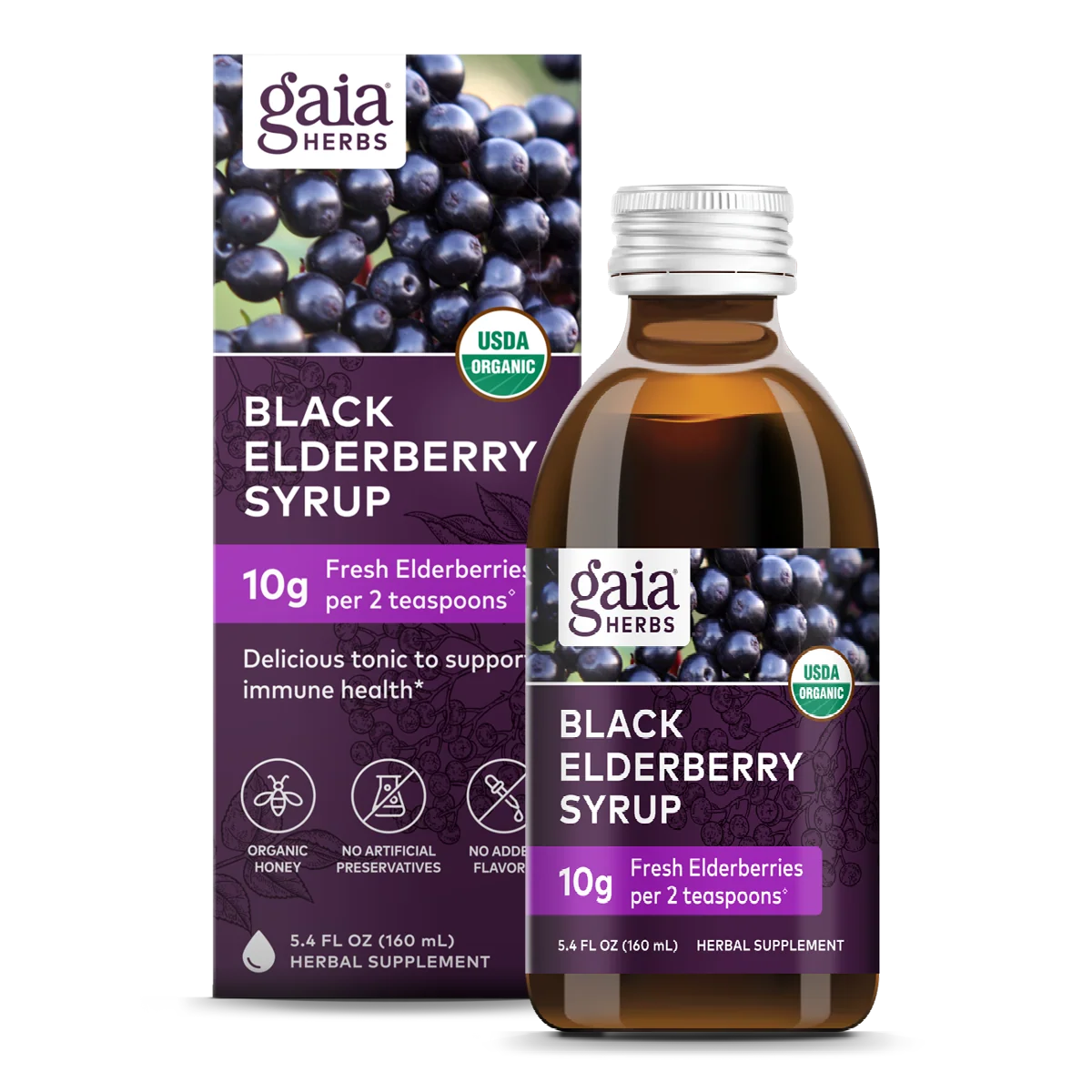 Prestigious Gaia Herbs Black Elderberry Syrup Solid
