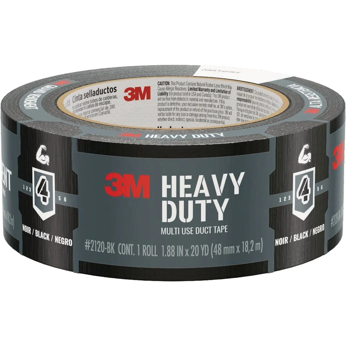 Environmentally Friendly 3M 1.88 In. x 20 Yd. Black Heavy Duty Duct Tape Functional
