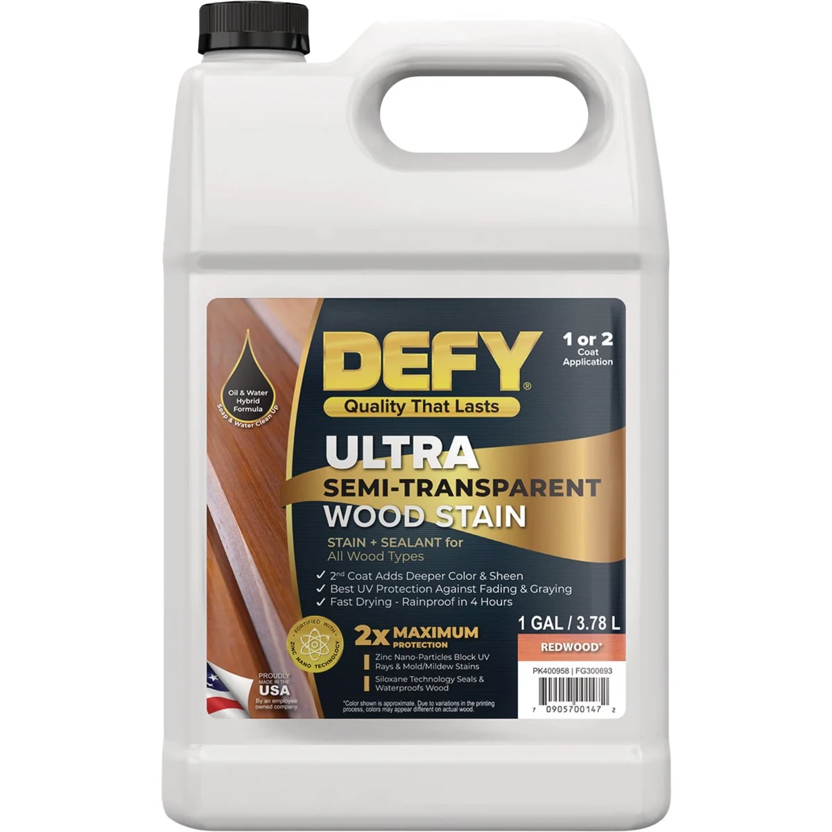 High-End Defy Ultra-Semi-Transparent Wood Stain Redwood 1 Gal. Contemporary