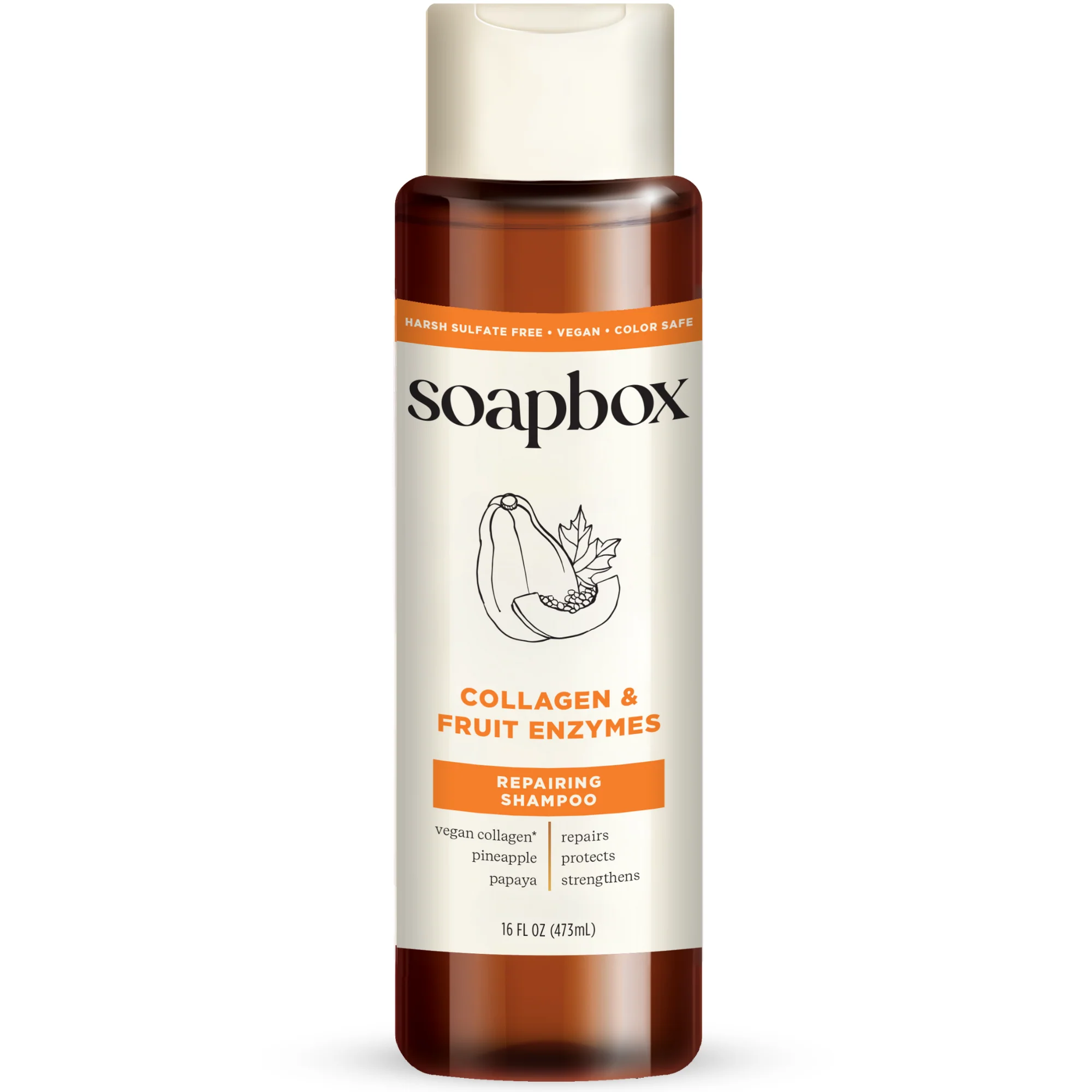 Solid Soapbox Vegan Collagen Fruit Enzymes Strengthening Shampoo Traditional