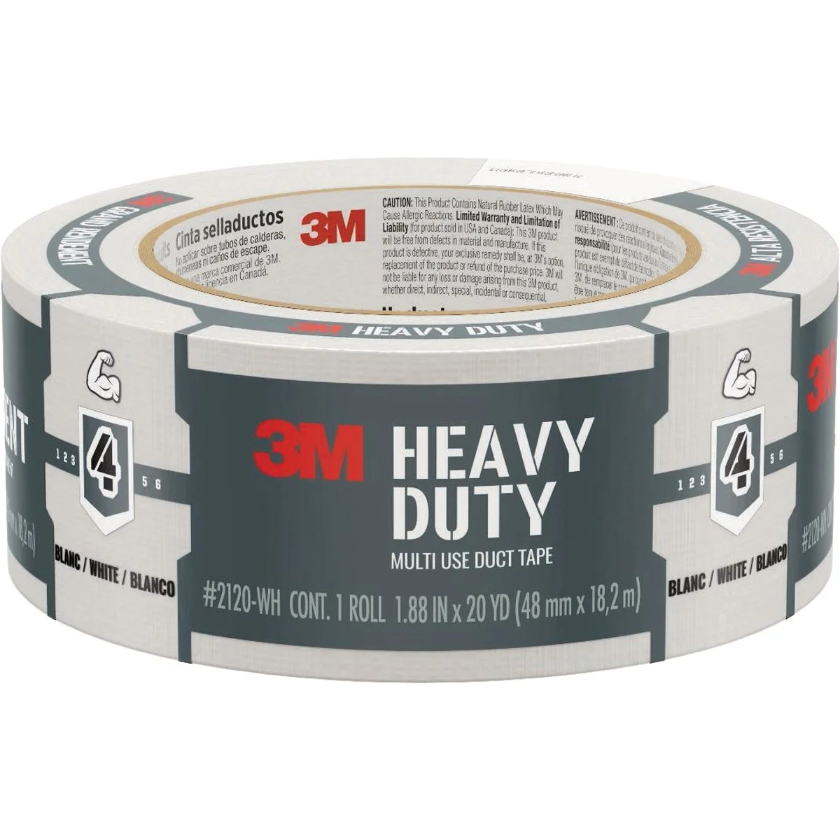 Premium 3M 1.88 In. x 20 Yd. White Heavy Duty Duct Tape World-Class