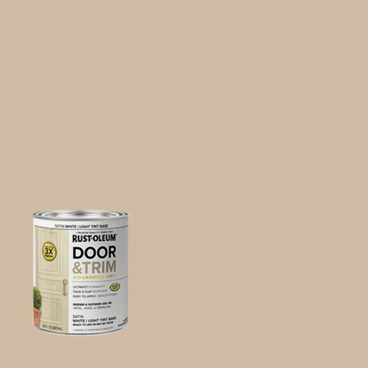 Contemporary Rust-Oleum Stops Rust 1 Qt. Satin White Light Tint Base Door and Trim Paint Sustainable