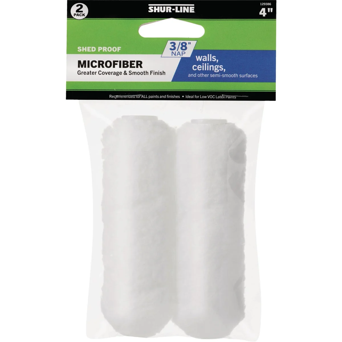 User-Friendly Shur-Line 4 In. x 3 8 In. Microfiber Roller Cover 2-Pack Sophisticated