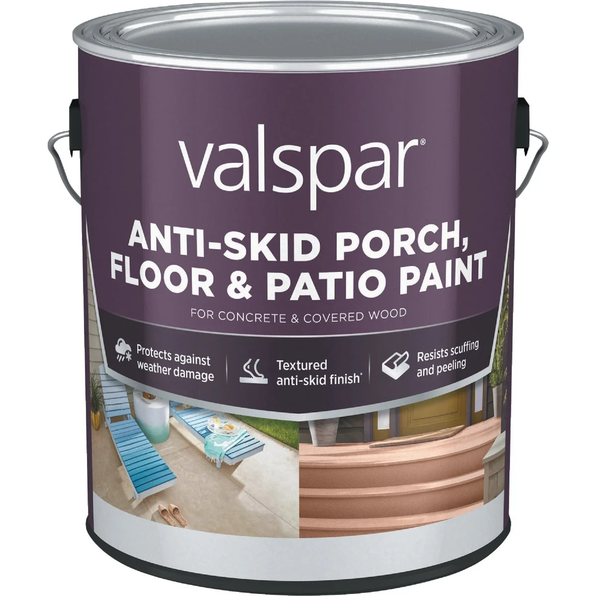 Prestigious Valspar Anti-Skid Flat Latex Porch Floor Patio Paint Ultra White 1 Gal. Original