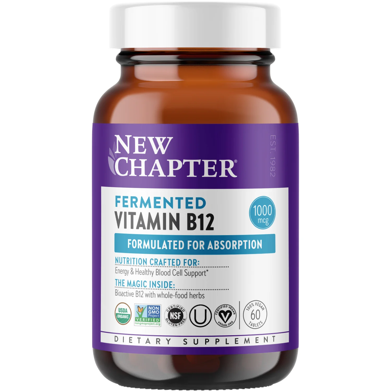 Eco-Friendly New Chapter Fermented Vitamin B12 - For Cellular Energy Healthy Blood Cells Classic