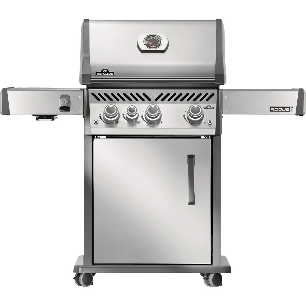 Secure Napoleon Rogue Pro 425 3-Burner Natural Gas Grill with Infrared Side Burner Stainless Steel Contemporary