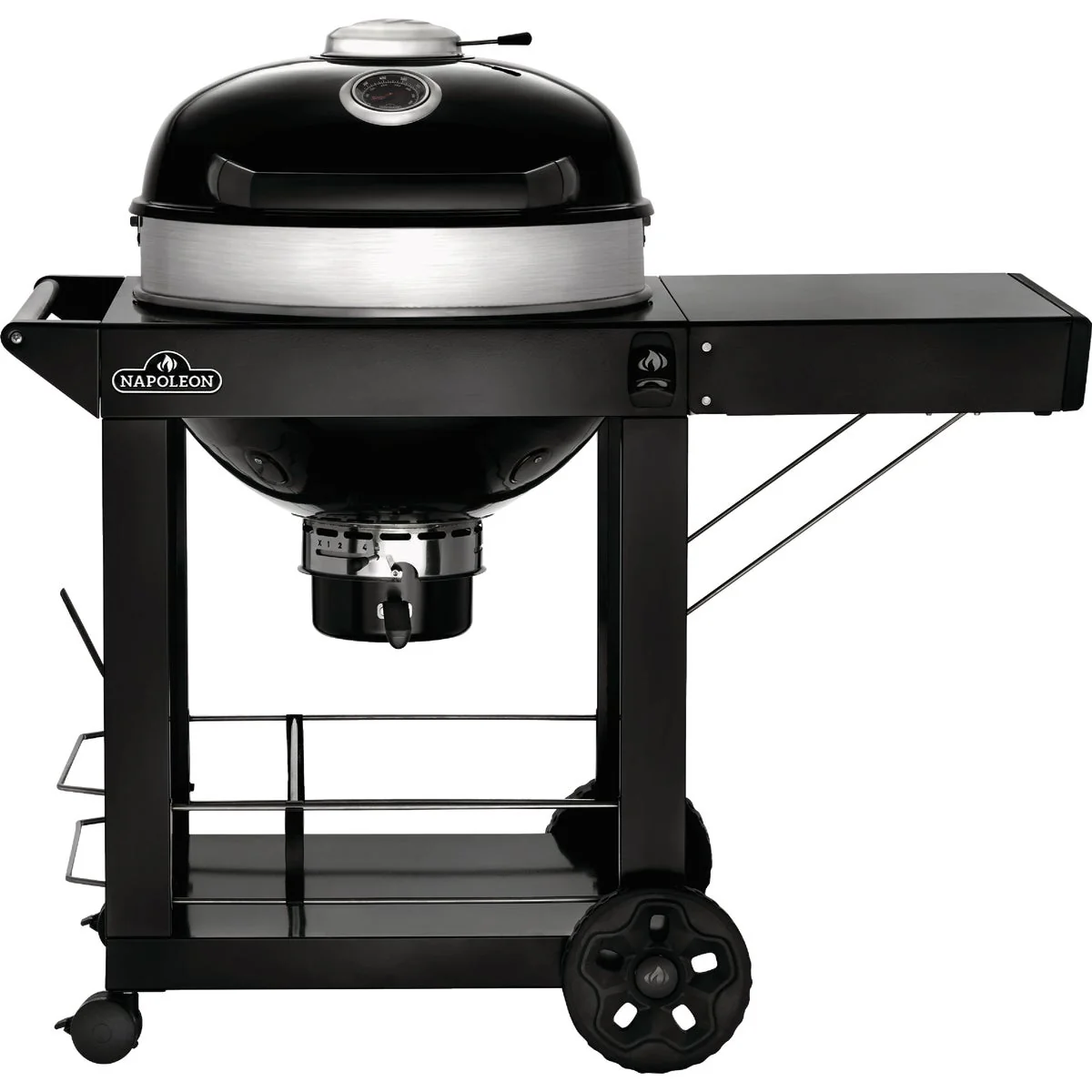 Flexible Napoleon PRO22 Charcoal Kettle Grill Black with Cart Clean