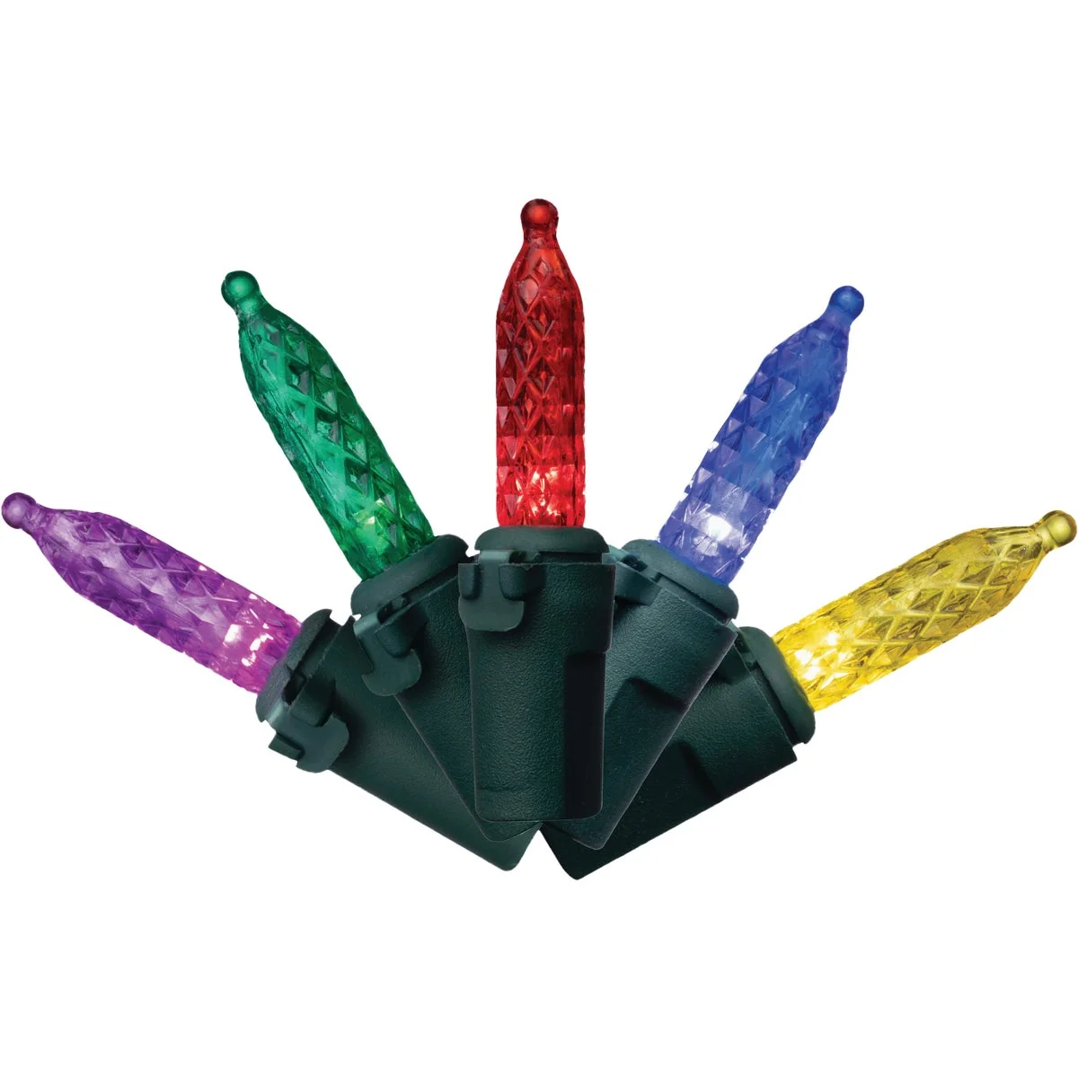 Detailed Holiday Bright Lights Vibrant Multi 100-Bulb M5 Mini PS Faceted String Light Set Healthy