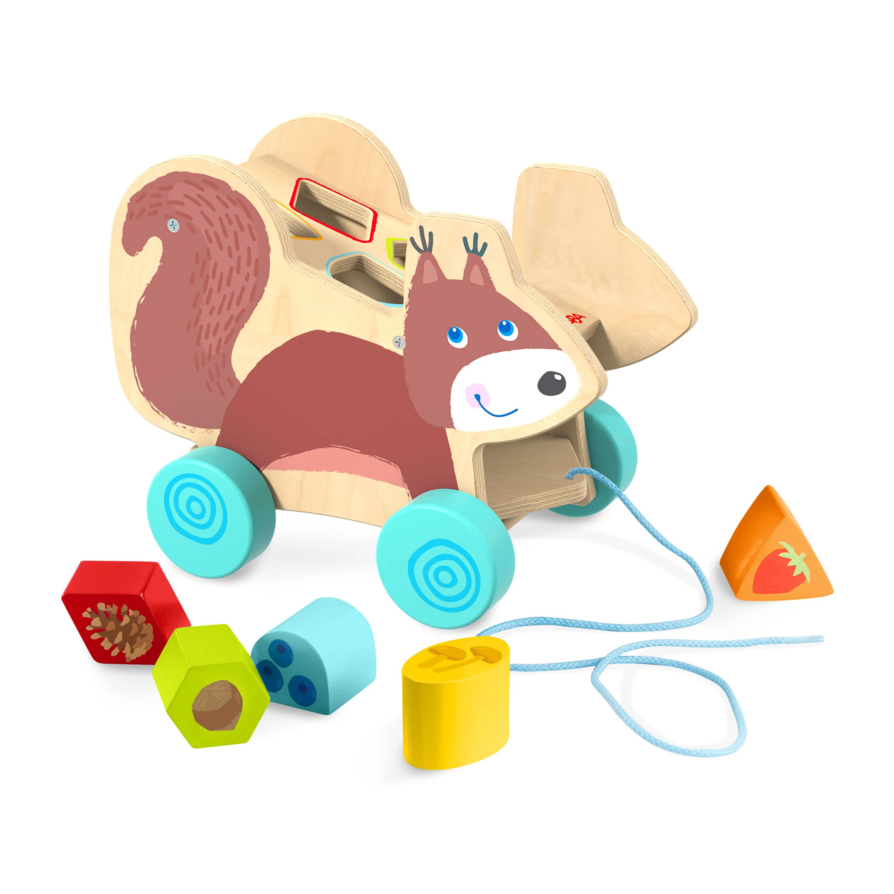 Lightweight HABA Squirrel Pull Along Toy Sorting Box Official