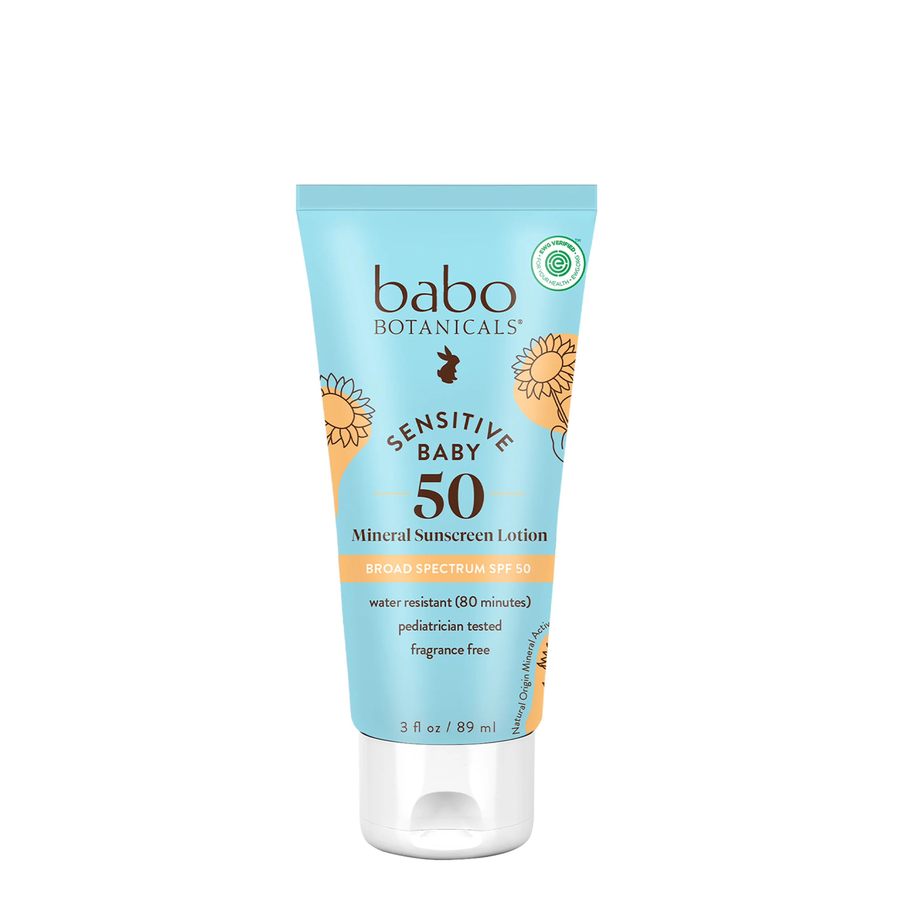 User-Friendly Babo Botanicals Sensitive Baby Mineral Sunscreen Lotion SPF50 Long-Lasting