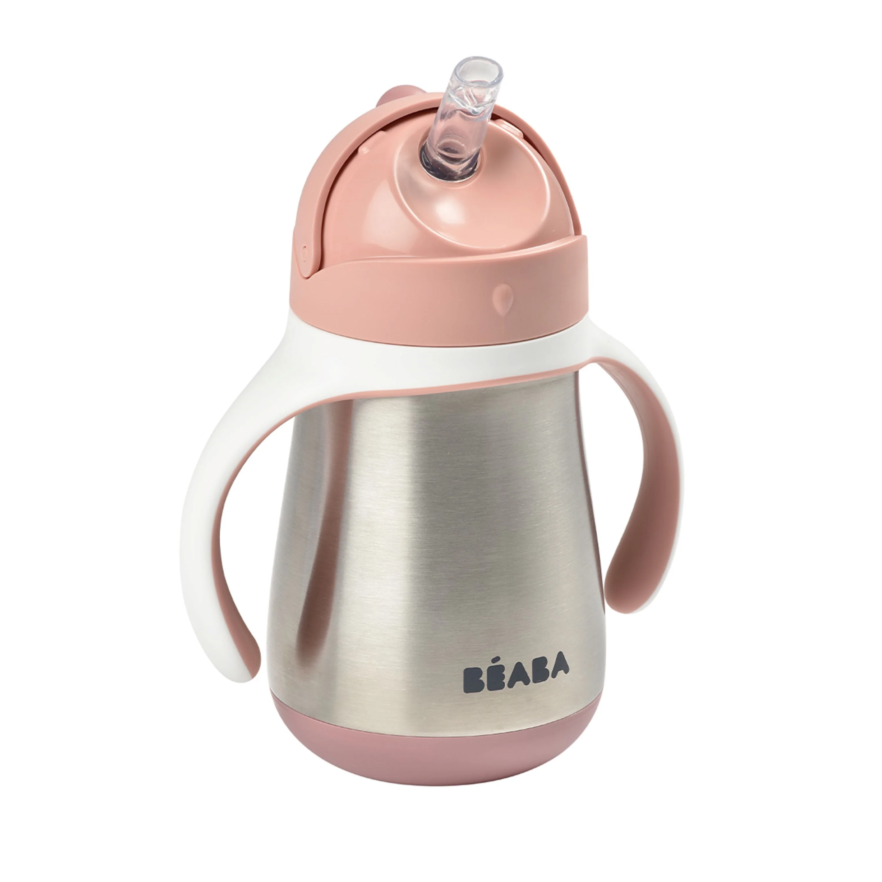 Exceptional BEABA Stainless Steel Straw Sippy Cup with Silicone Straw Minimalist