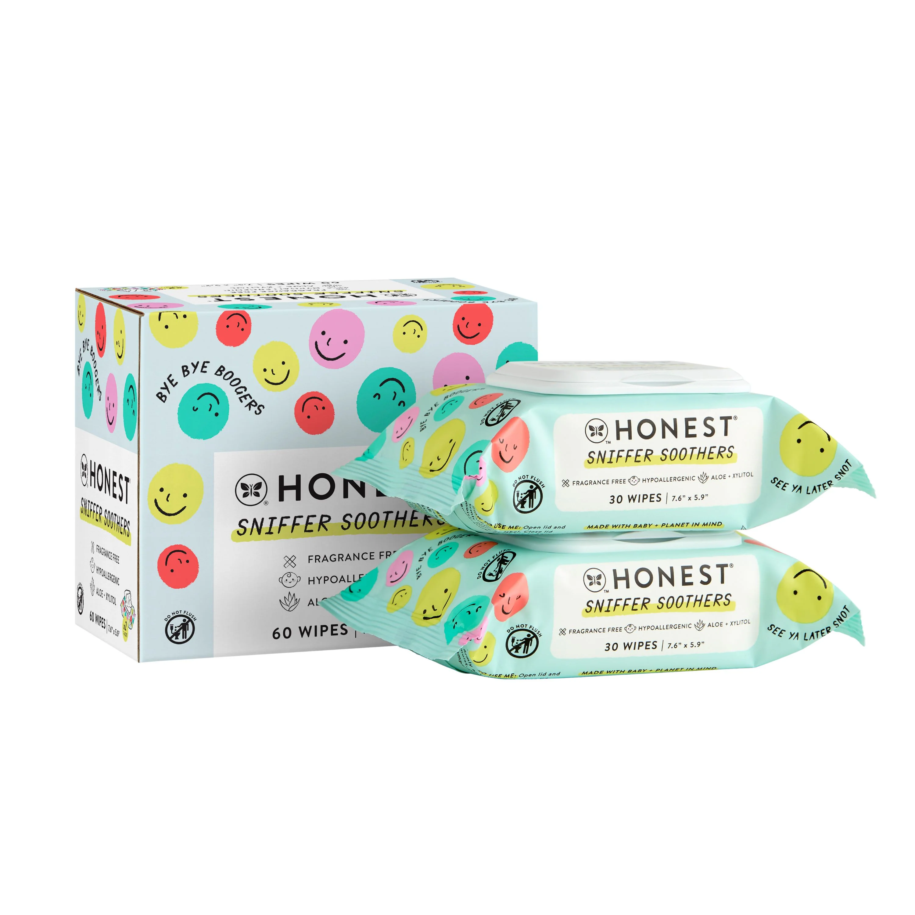 High-End The Honest Company Sniffer Soothers Gentle Soothing Nose and Face Wipes Solid