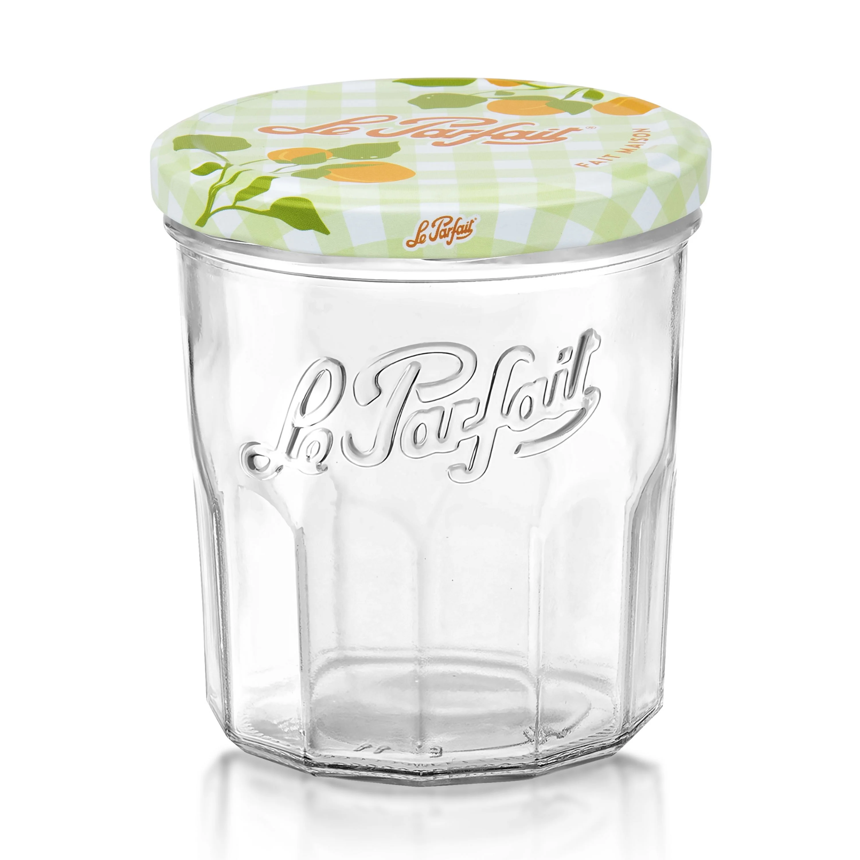 Functional Le Parfait French Jam Jar Drinking Glass with Metal Lid Flexible