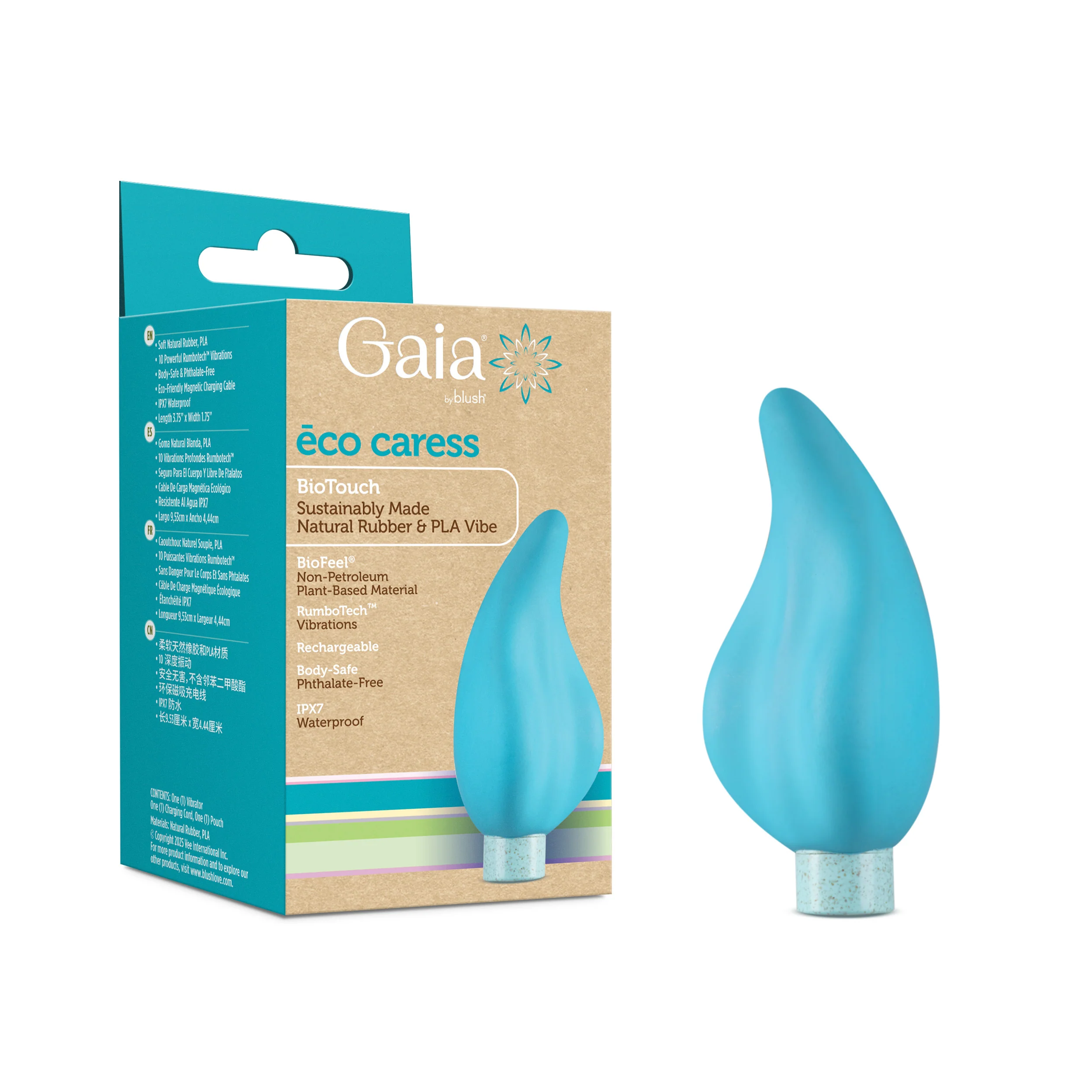 Stylish Blush Gaia Sexual Health Vibrator - Eco Caress Rechargeable Ergonomic High-Performance