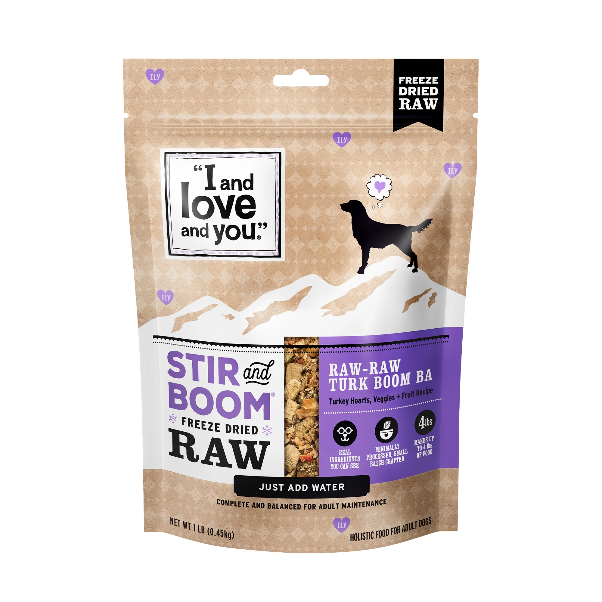 Comfortable I and Love and You Stir and Boom Raw Raw Turk Boom Ba Dinner Grain- Dehydrated Dog Food Casual