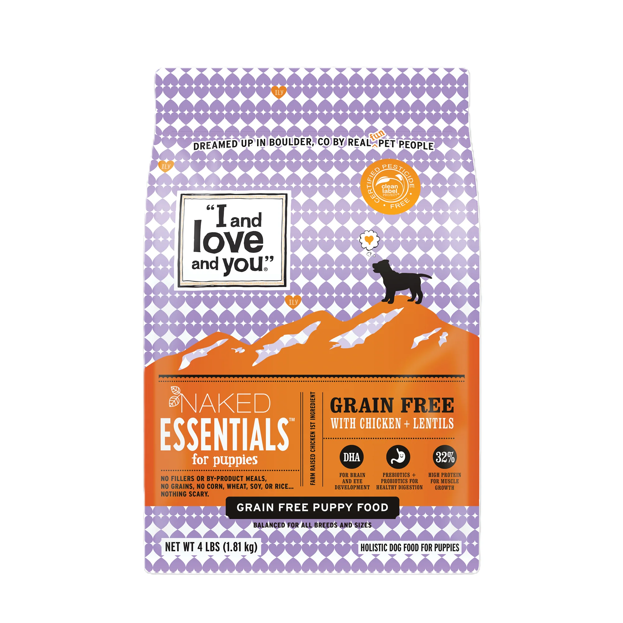 Original Design I and Love and You Naked Essentials Puppy Recipe Grain- Dry Puppy Food Quality