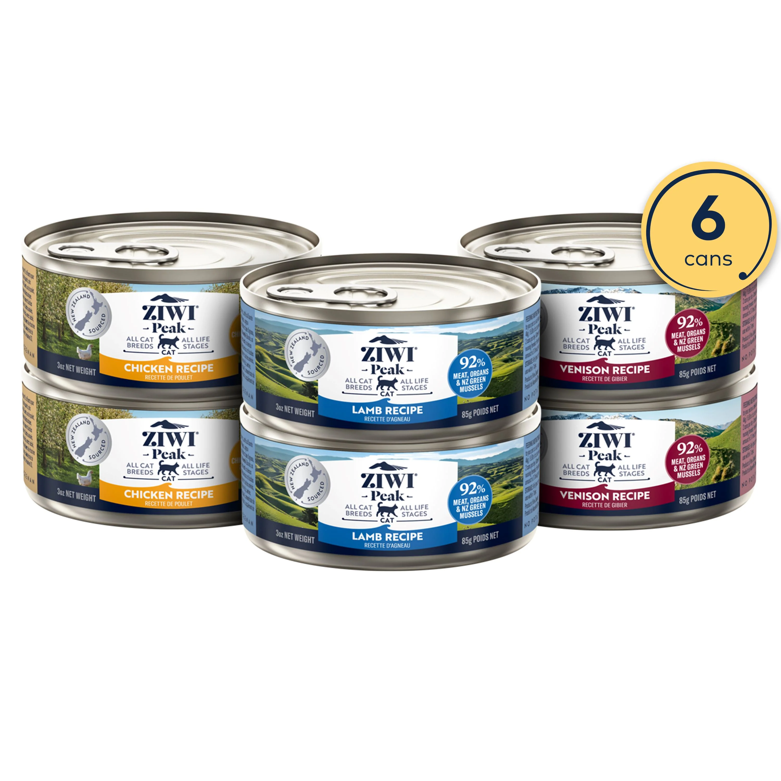 Specialty ZIWI Wet Cat Food Variety Pack - All Natural High Protein Grain Limited Ingredient Exclusive