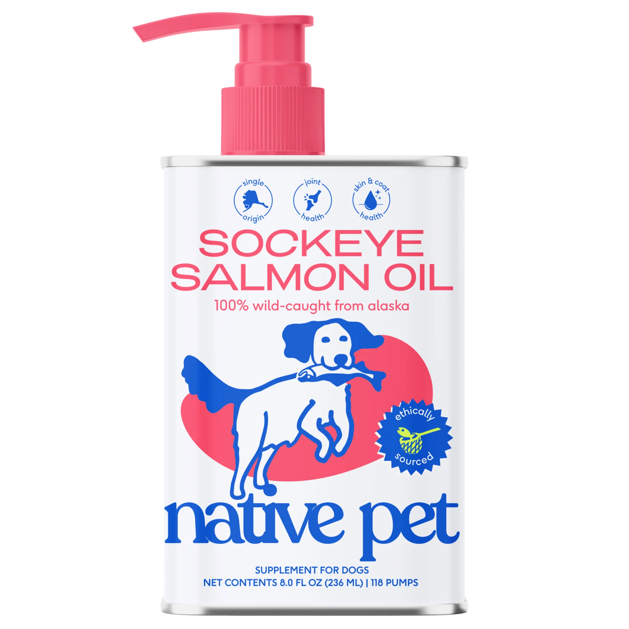 Elite Native Pet Wild-Caught Alaskan Sockeye Salmon Oil Easy-to-Use