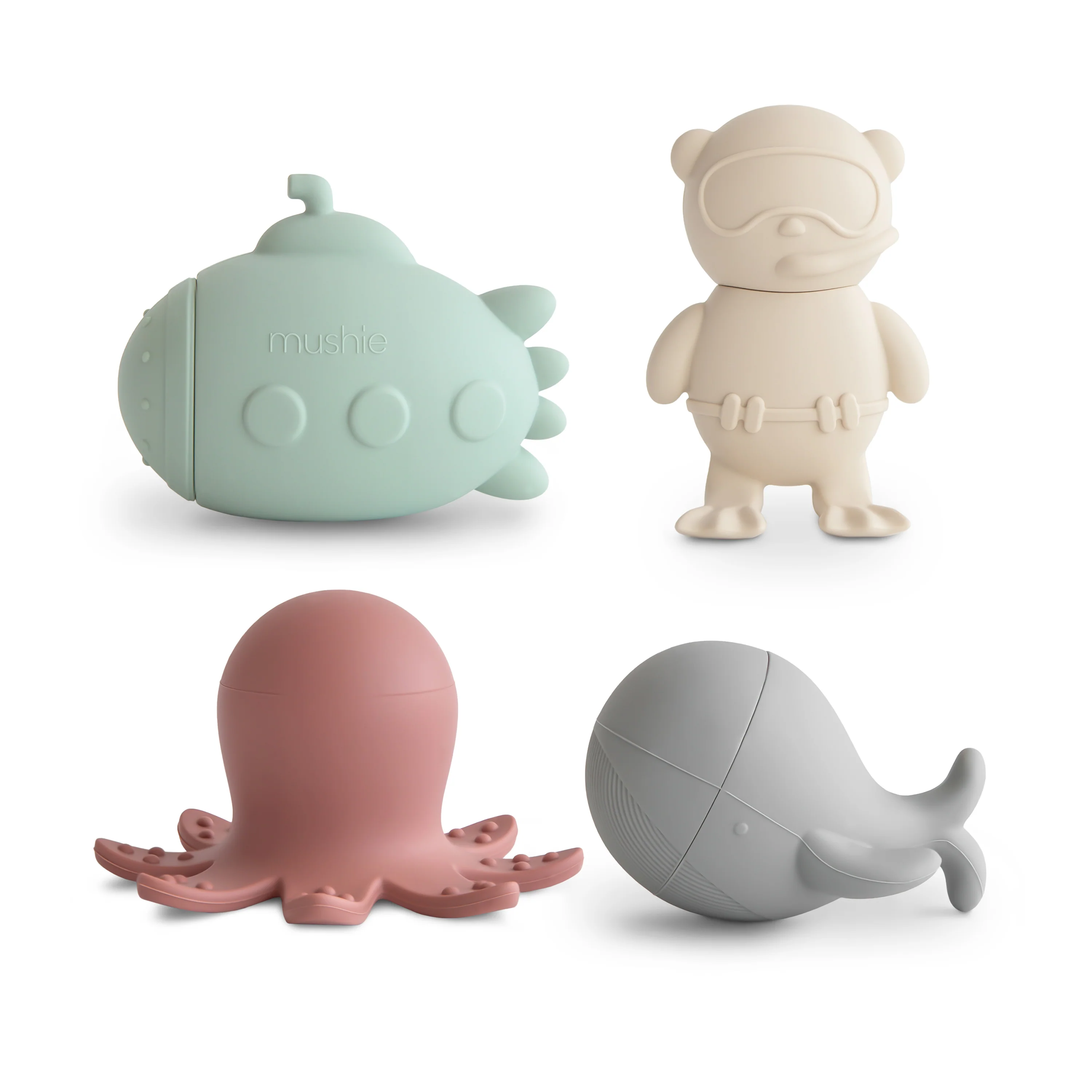 Solid mushie Sealife Mold- Bath Toy Set – Soft Silicone World-Class