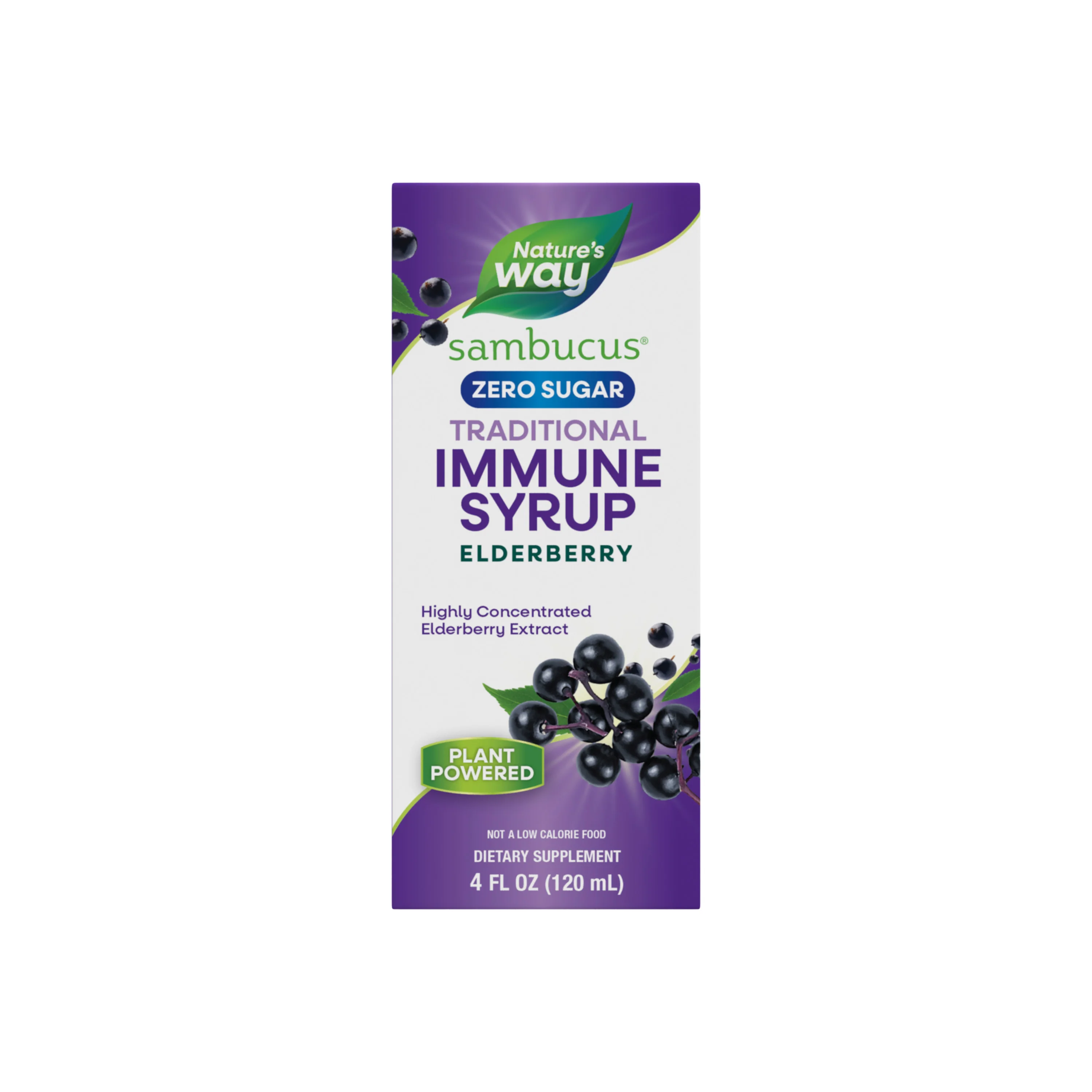Healthy Nature's Way Sambucus Zero Sugar Traditional Immune Syrup Recyclable