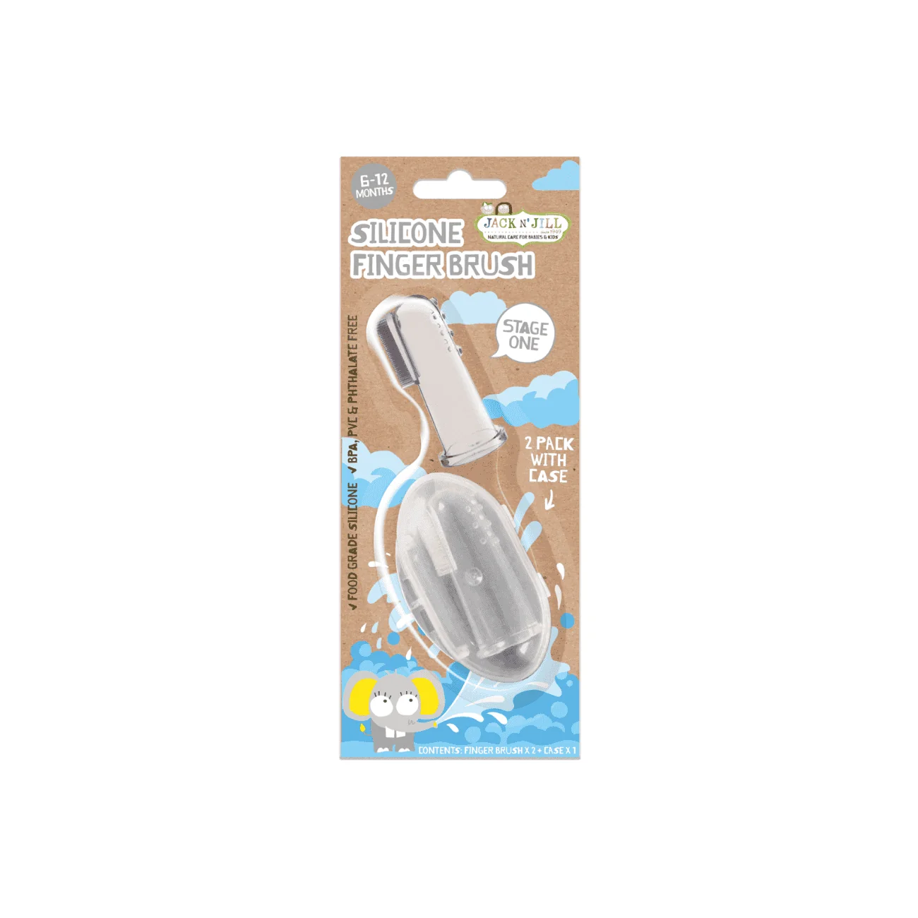 Lightweight Jack N' Jill Silicone Finger Brush STAGE 1 Solid