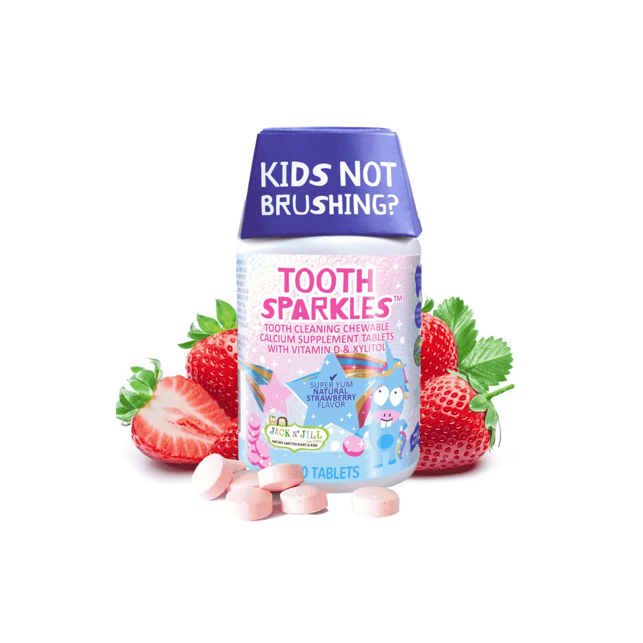 High-Grade Jack N' Jill Tooth Sparkles Chewable Teeth Cleaning Tablets Premium Material