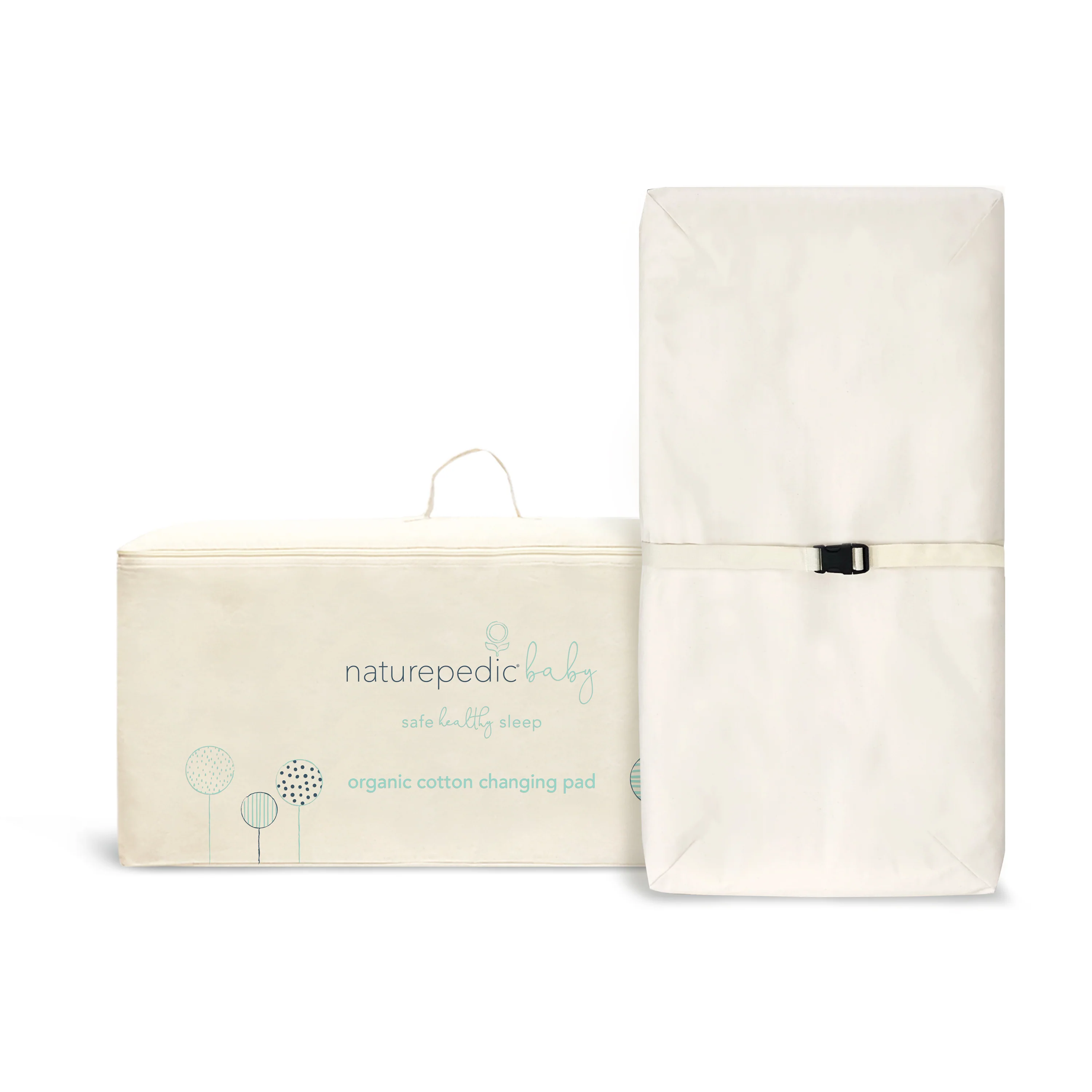 Green Naturepedic Baby Changing Pad - Organic Cotton Lightweight