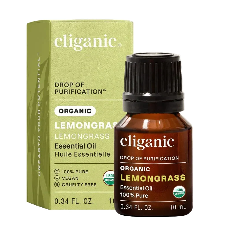 Premium Material Cliganic Organic Lemongrass Essential Oil - Drop of Purification Practical
