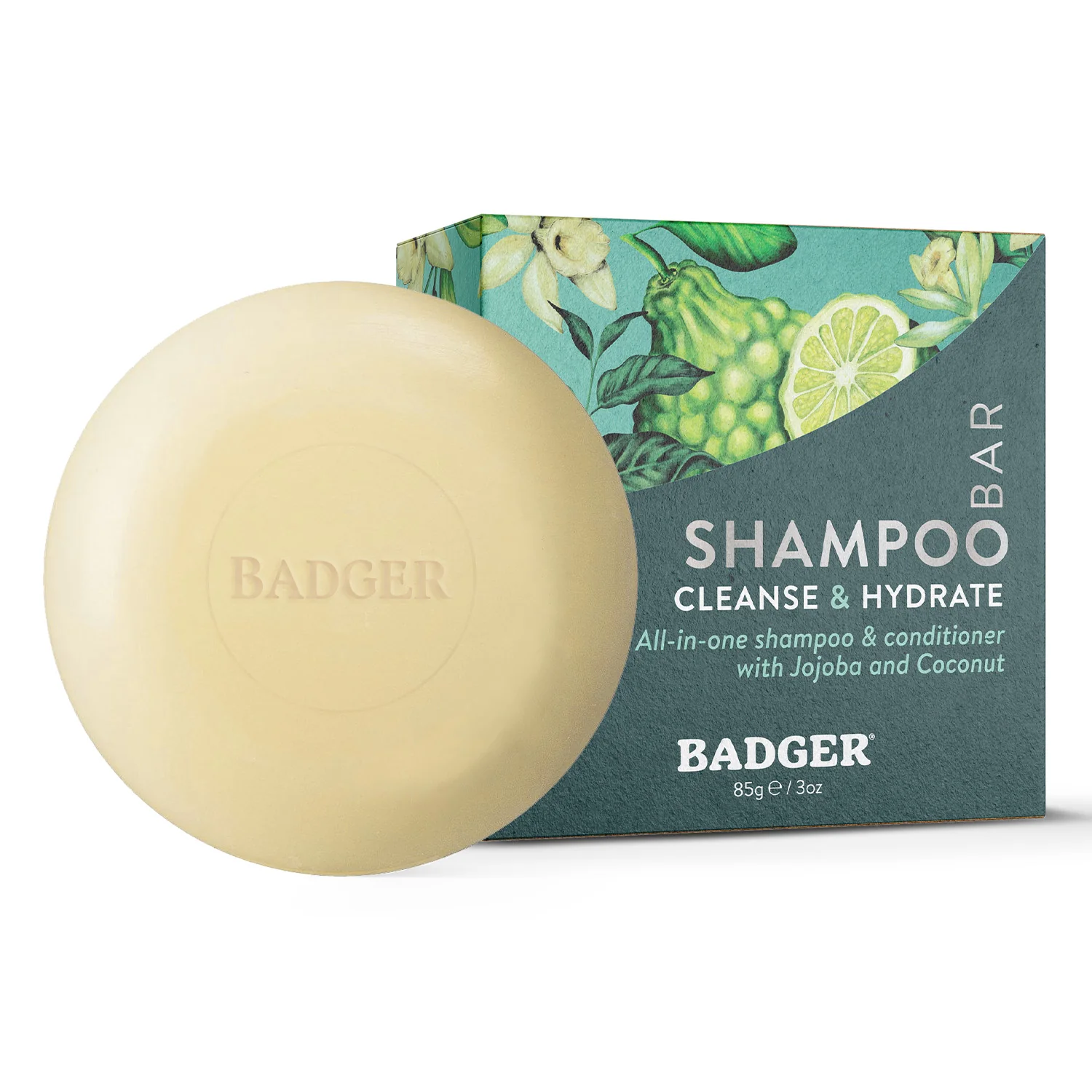 Organic Badger Balm All-In-One Shampoo Conditioner Bar - Cleanse Hydrate