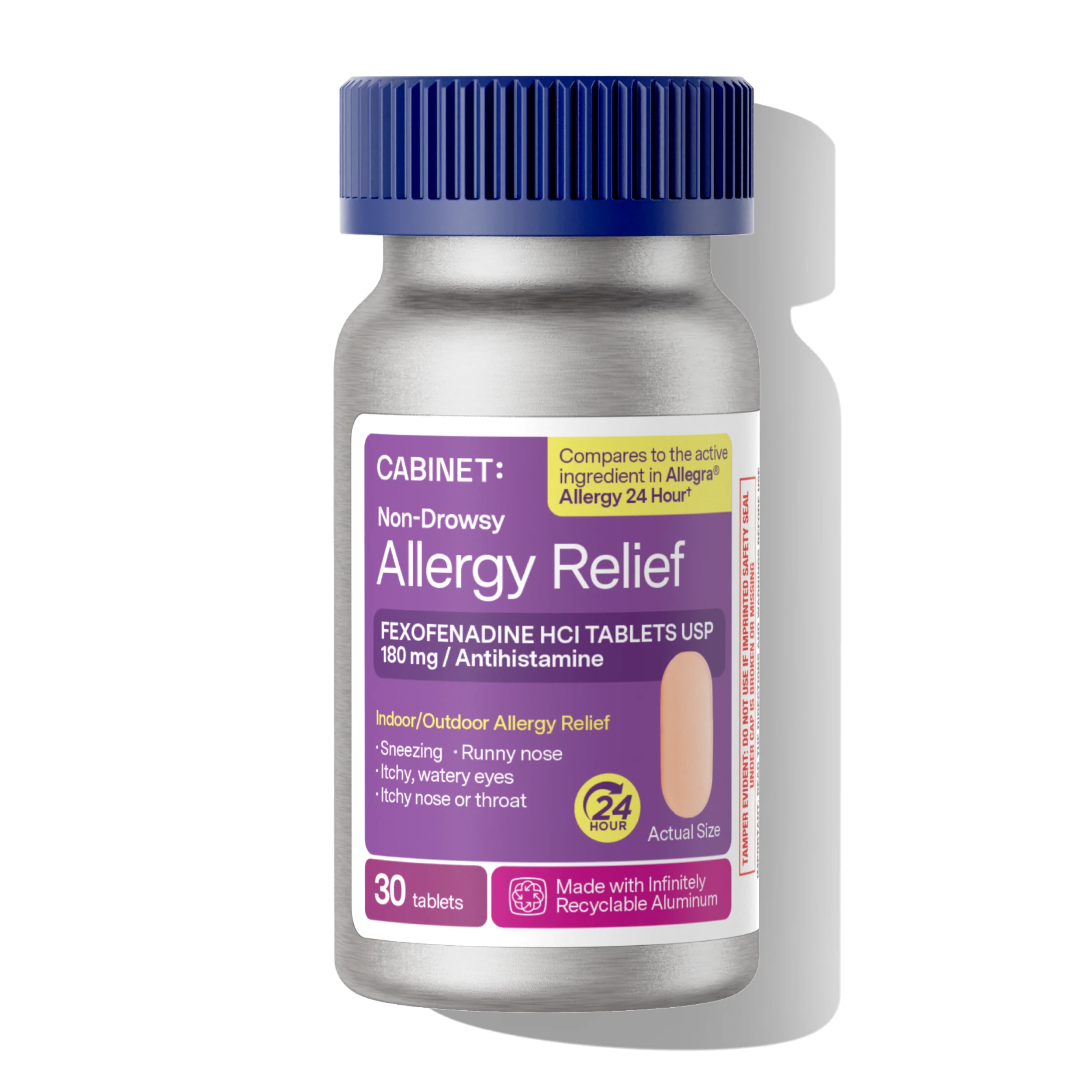 Exceptional Cabinet Health Allergy Relief Tablets - Fexofenadine HCl 180mg Next-Generation