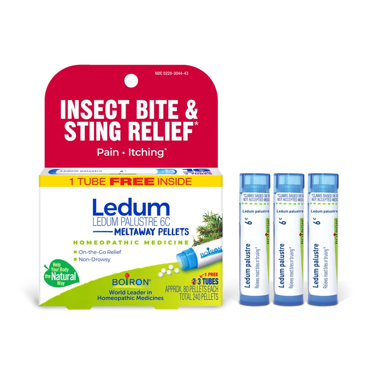 Versatile Boiron Ledum Palustre 6C Meltaway Pellets Bonus Pack - Insect Bite Sting Relief Fashionable