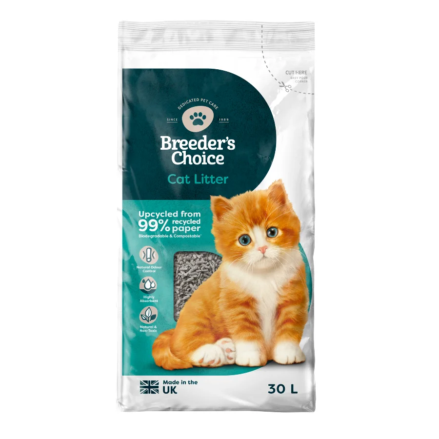 Fast Breeder Celect Recycled Paper Pellet Cat Litter Reusable
