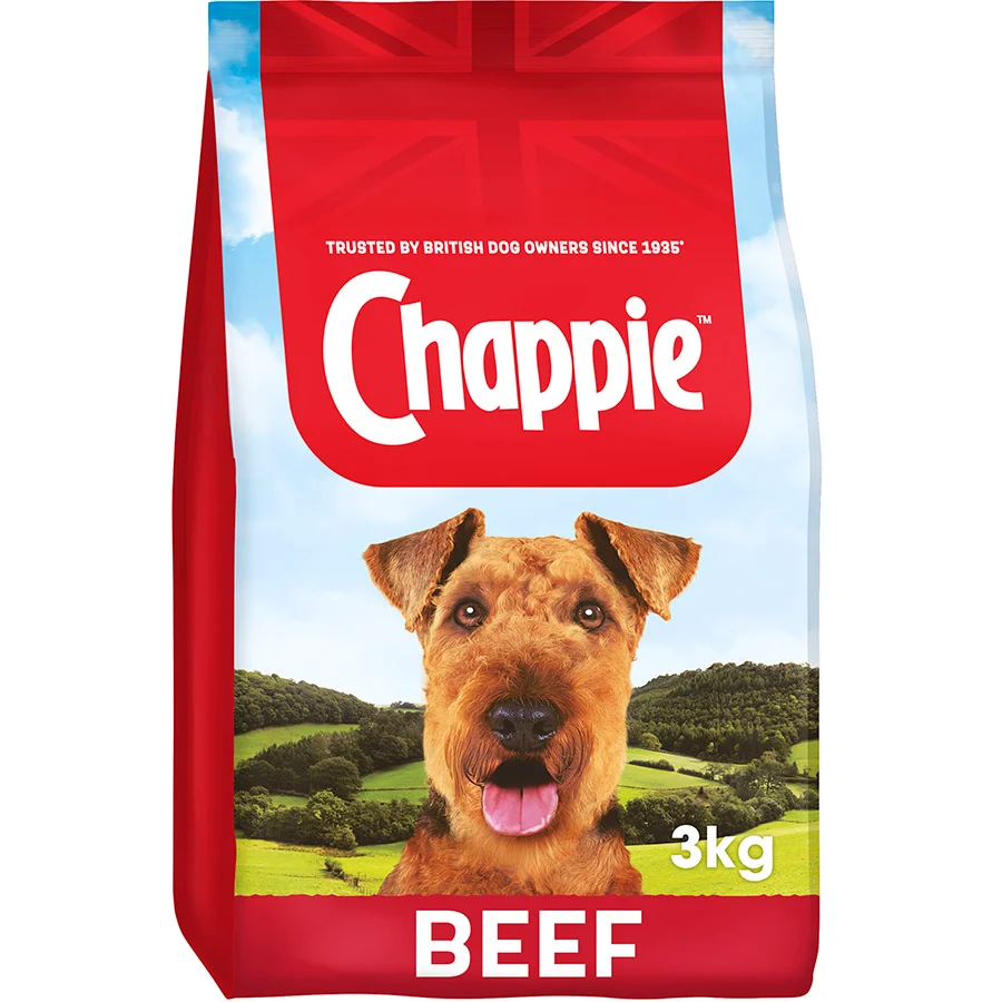 Solid Chappie Complete Adult Dry Dog Food Beef Wholegrain Ce 15kg Selected